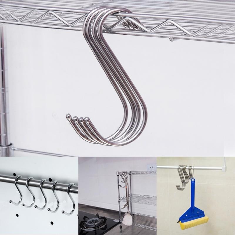 Gantungan Model S Cantolan Tiang Centelan Tambahan Pengait Kait Kuat Bahan Stainless Steel / PP Serbaguna Tas Jaket Peralatan Dapur Panci Lap Tangan Handuk Kamar Mandi Hook Radiator Rail Hanger