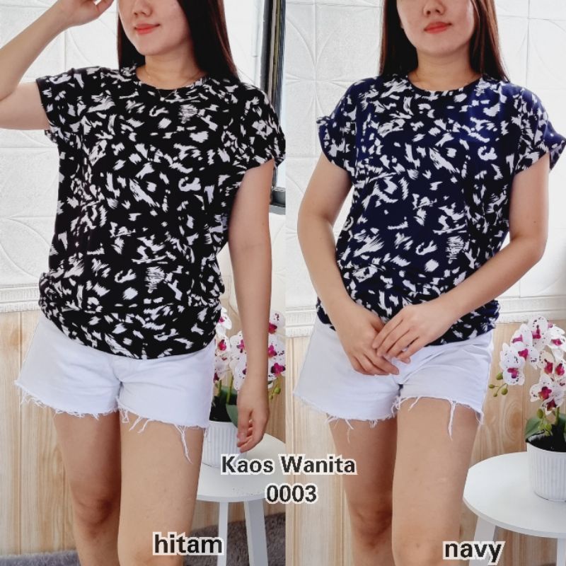 Kaos Wanita Lengan Pendek Banyak Corak / Kaos Murah / Atasan Wanita Murah Part 1