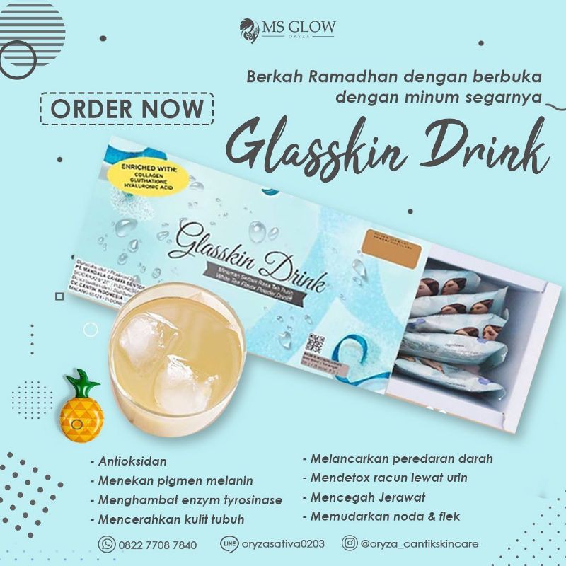 Glasskin Drink MS Glow beauty drink msglow minuman pemutih seluruh tubuh pemutih wajah pemutih badan