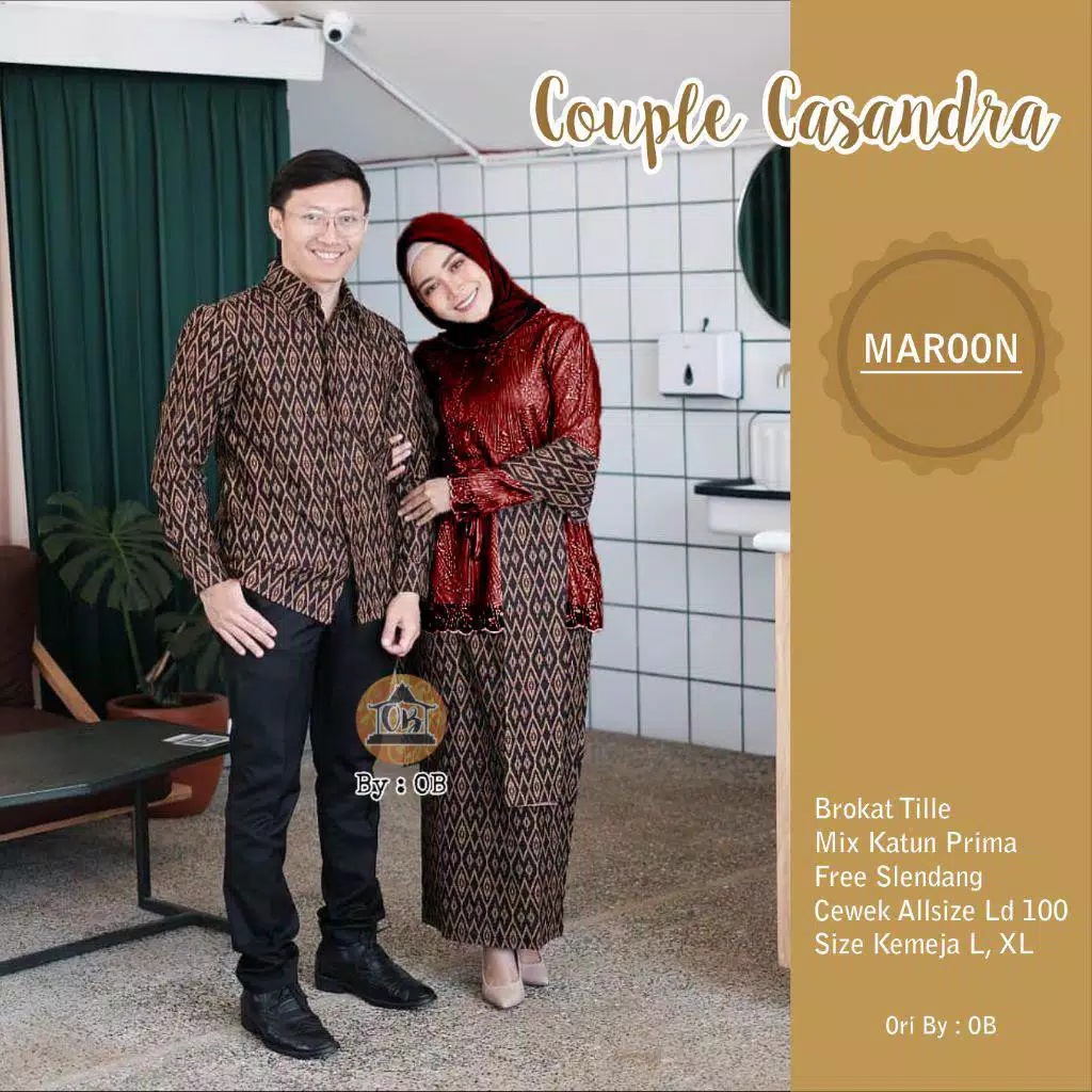 KHANSABATIK TERMURAH!!! KEBAYA COUPLE SEMI PRANCIS KATUN BAHAN KEBAYA SEMI FRANCE CORNELI COUPLE CASANDRA BATIK COUPLE / BAJU KONDANGAN LAMARAM WISUDA / FASHION MUSLIM KEKINIAN 2022