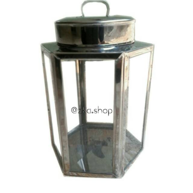 Toples stainless kaca segi6 - toples cantik - toples unik