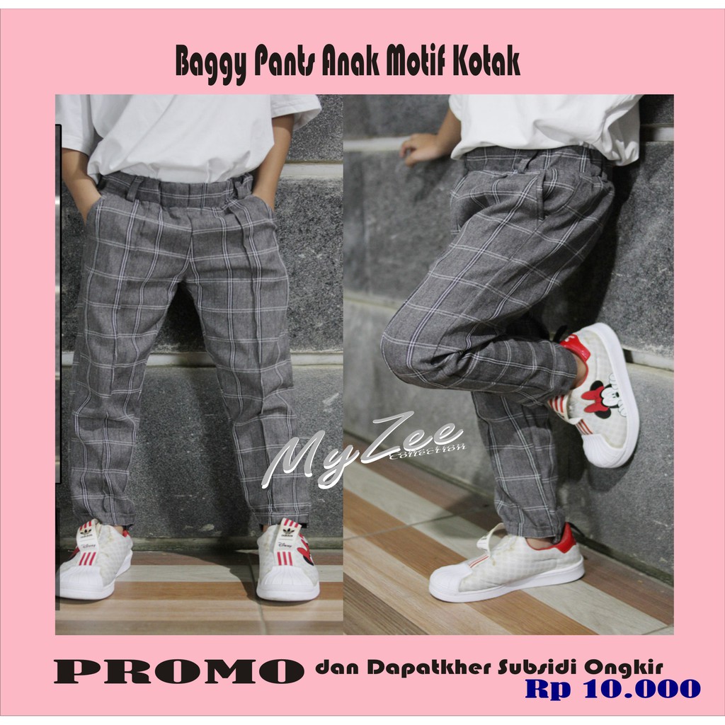 Celana Baggy Pants Anak Perempuan Motif Kotak Kotak  Baggy Pant Anak Peremppuan Termurah  Celana Pan