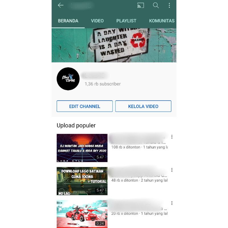 (Terjual) Akun YouTube 1.3k (Siap ajukan monetisasi)