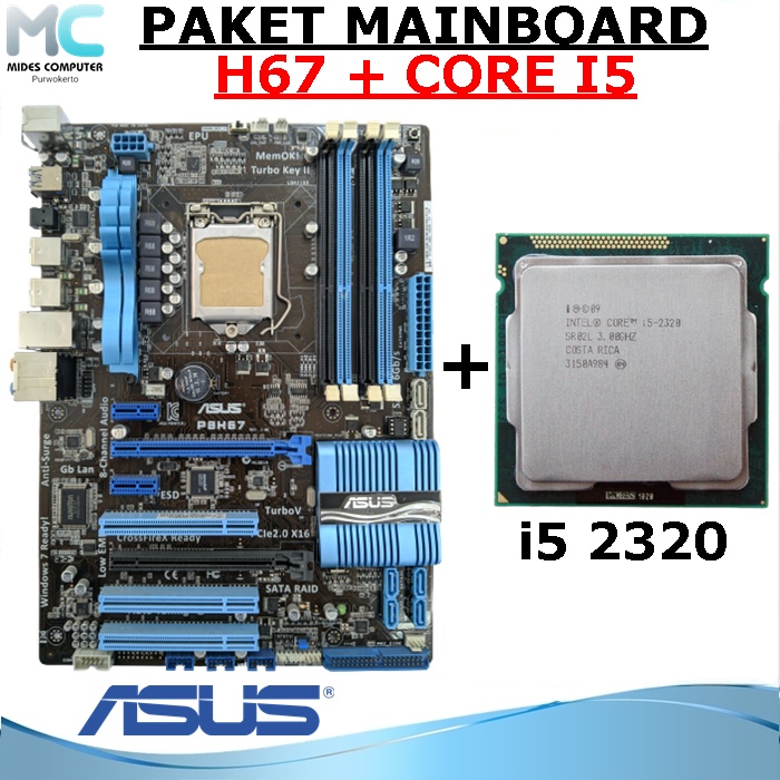 Paket Mobo Intel LGA 1155 H67 Processor Core I5 Sandy Bridge