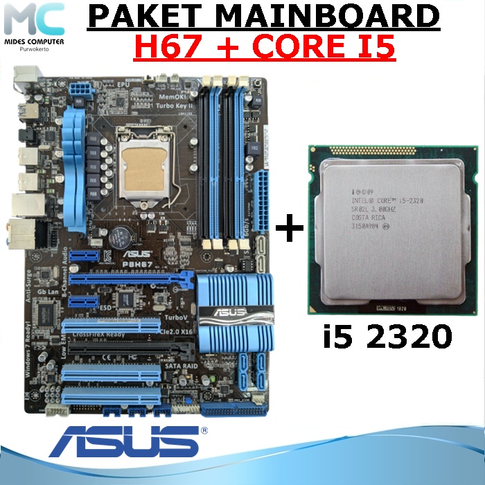 Paket Mainboard Intel LGA 1155 H67 Processor Core I5 Sandy Bridge