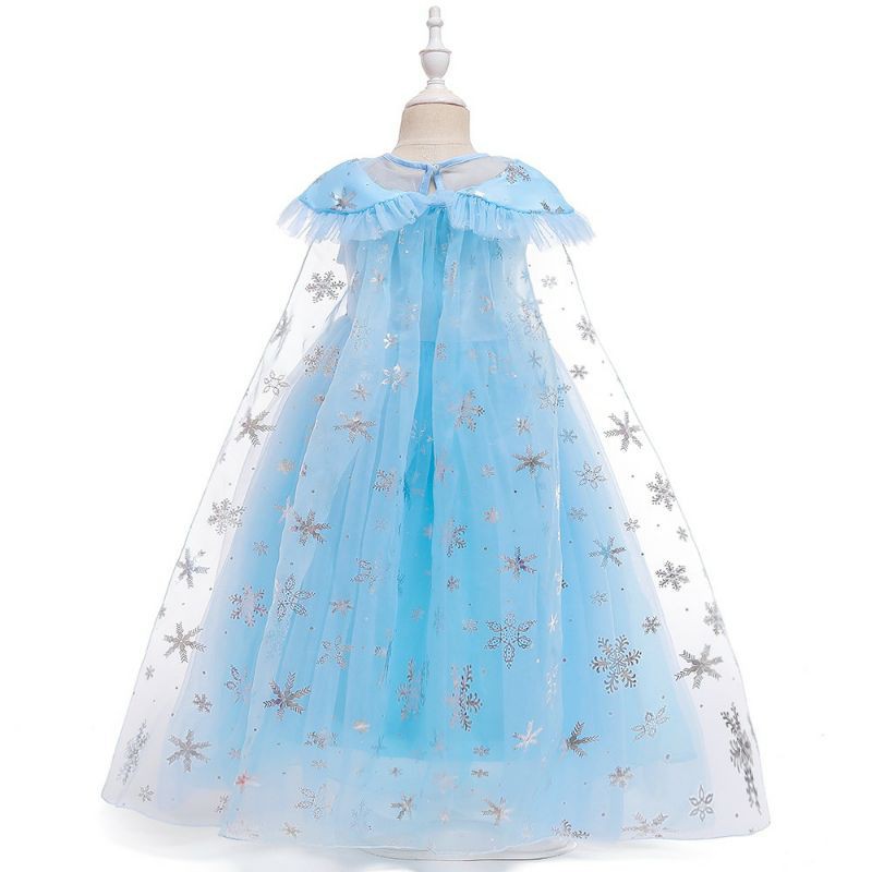 Dress anak Frozen with cape (jubah menempel)