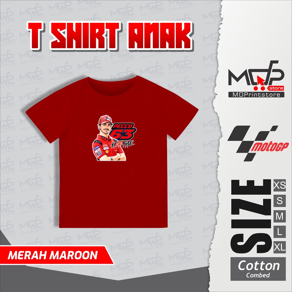 KAOS ANAK FRANCESCO BAGNAIA MOTOGP MANDALIKA SIRKUIT MDPRINTSTORE