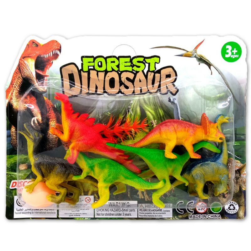 Forest Dinosaurus Mainan Miniatur Dino 6 Pcs ada Tanaman dan Telur