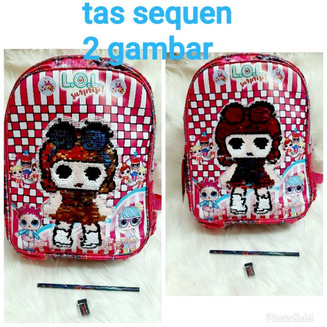 TAS SEQUEN TAS USAP DUA GAMBAR TAS ANAK SEKOLAH KARAKTER LOL TAS SEKOLAH TK DAN SD