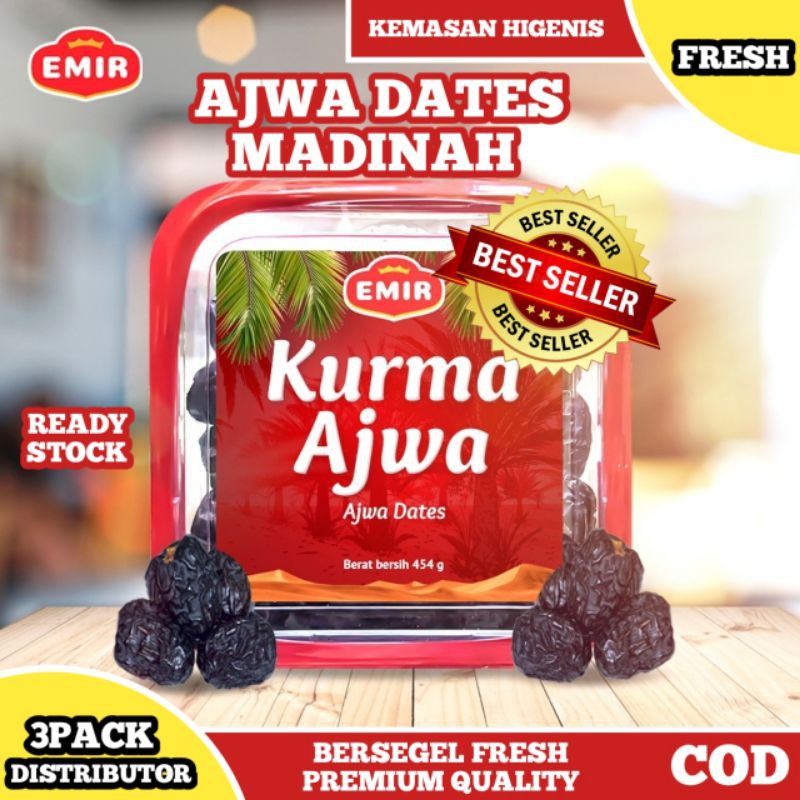 

KURMA AJWA ADJWAH AZWA AZWAH ASLI MADINAH PREMIUM ORIGINAL 3PACK