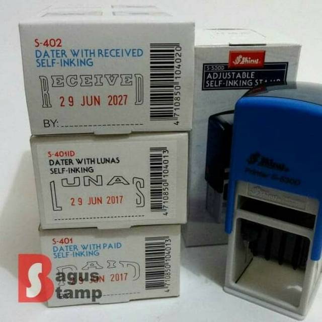 

HJK Stempel PAID, LUNAS, RECEIVED dengan Tanggal Shiny S401 S402 S401D S-401, S-401D, S-402