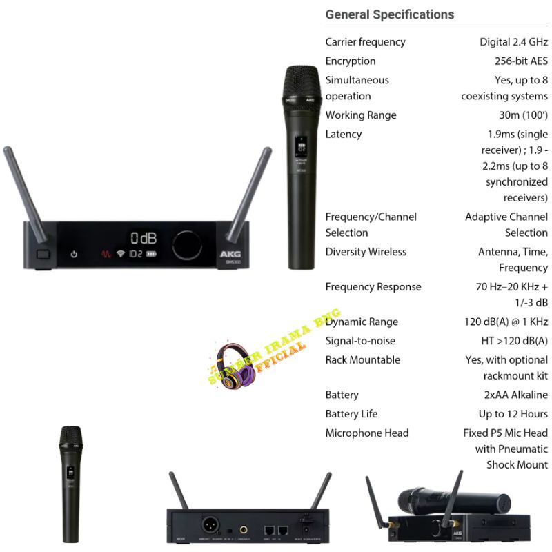 AKG DMS 300 DMS300 WIRELESS DIGITAL MICROPHONE VOCAL SET - 1 MIC