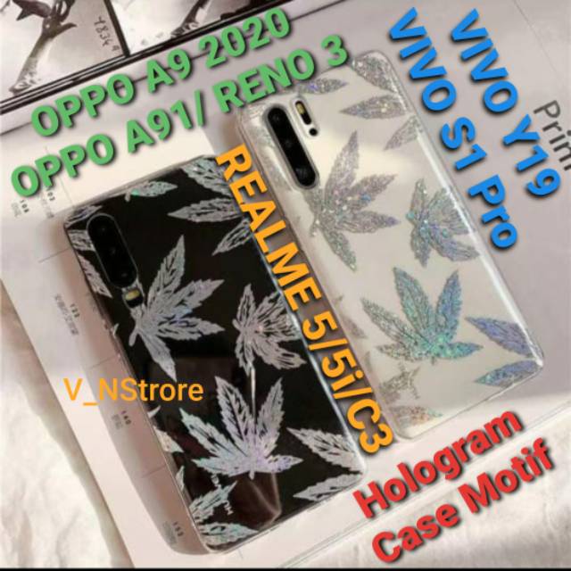 CASE / SOFTCASE MOTIF OPPO A91/RENO 3 A9 2020 VIVO Y19 S1PRO Realme5/5i/C3|TRANSPARAN MOTIF