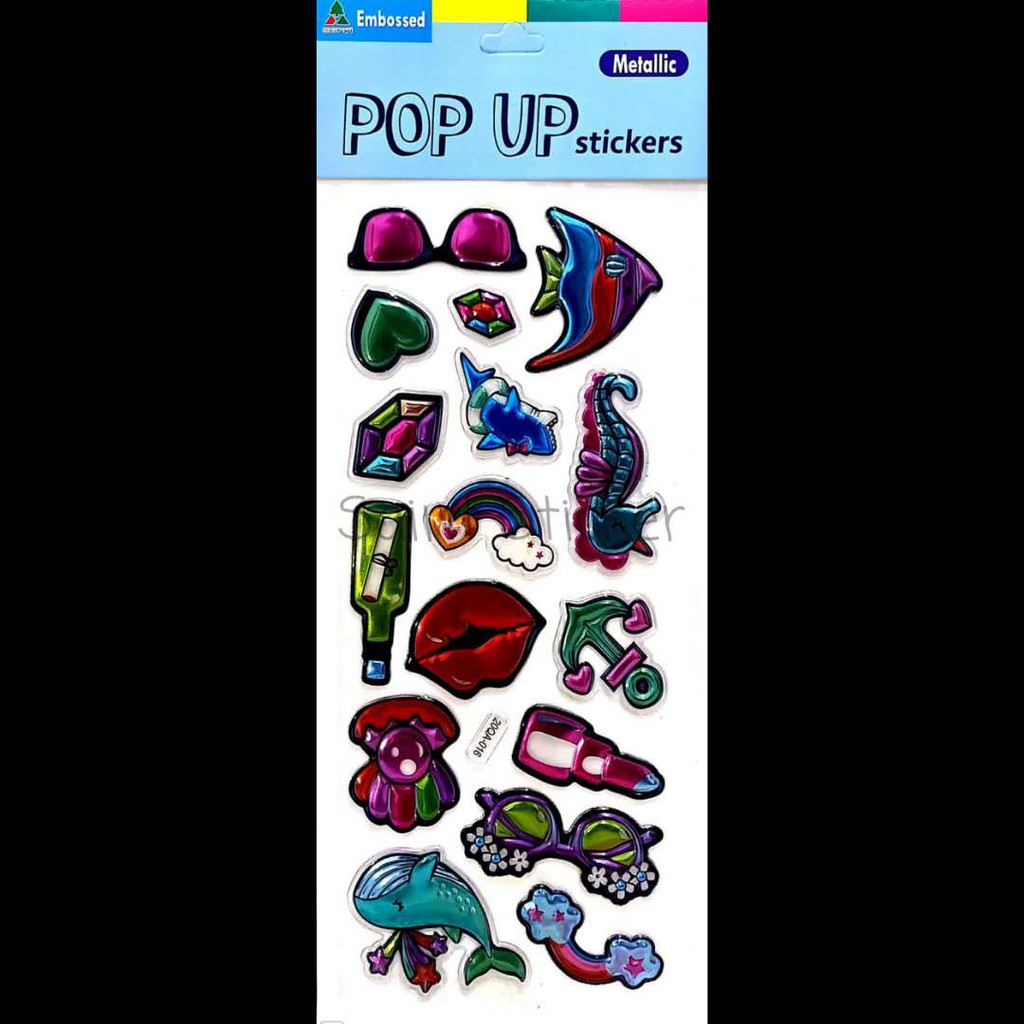 

Pop Up Sticker Stiker Timbul Gambar Tempel Anak Karakter Ikan Fish Sea World