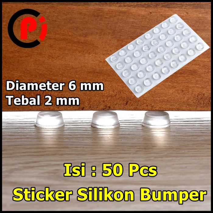 Isi 50Pcs Sticker Silikon Bumper Diameter 6mm Peredam Benturan 50 PCS