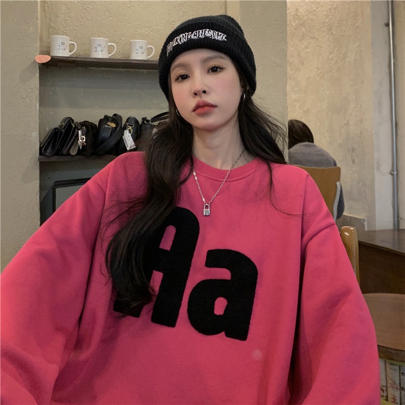 Aa Sweater Crewneck Basic Pakaian Wanita Remaja Style Korea NR