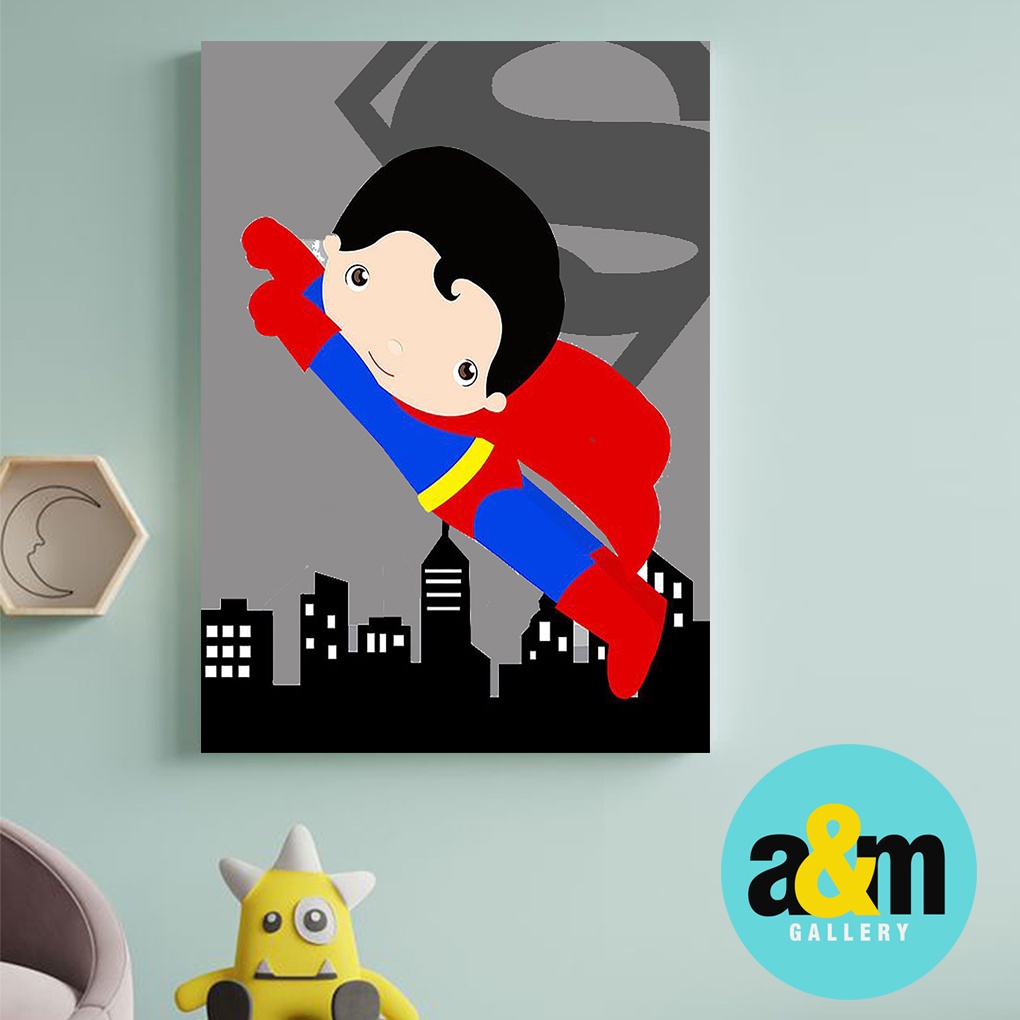 Hiasan Dinding Kamar Anak Tema Superhero (A4) Pajangan Anak Wall Decor Tema Pajangan Anak - A&amp;M