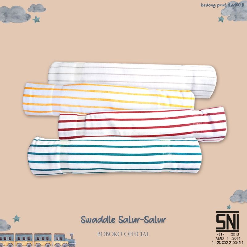 Bedong Bayi Boboko Motif Salur set isi 6 pcs