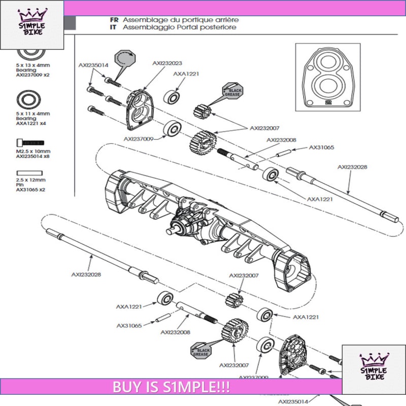 Bearing laher Portal SCX10 iii gardan belakang scx10iii scx103 3 RC TERMURAH