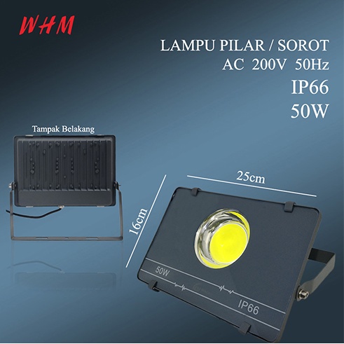 LAMPU LED SOROT COB PUTIH 50W 220V IP67