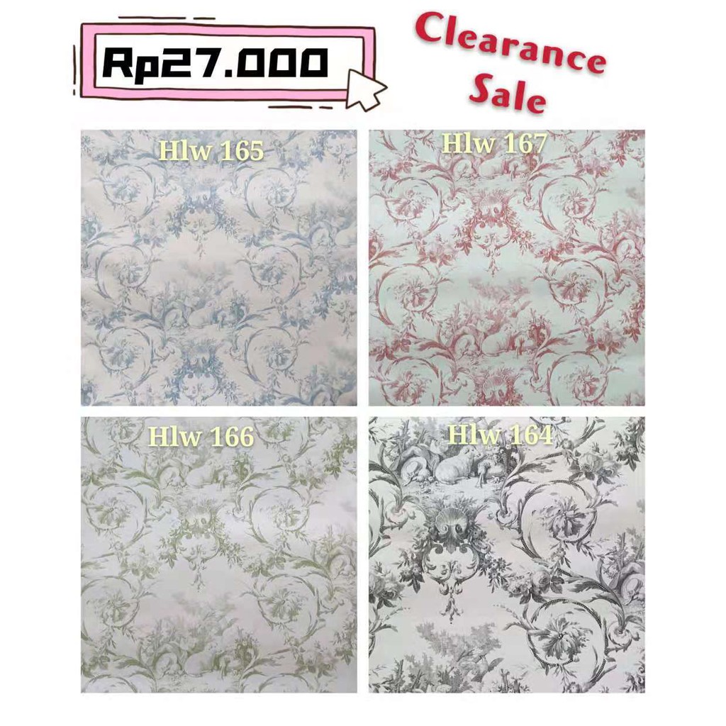 Wallpaper Sticker Dinding Motif Batik Ulir Polos