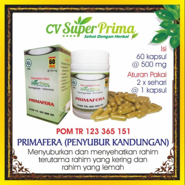 HERBAL PENYUBUR KANDUNGAN PRIMA FERA/MENYUBUN RAHIM/MENYEHATKAN RAHIM/SOLUSI ATASI RAHIM KERING