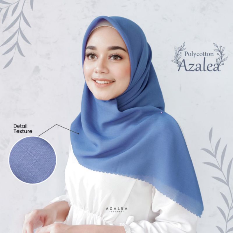 Azalea_scarfs Original Jilbab Segiempat Polos Polycotton Azalea Lasercut