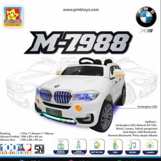 Mobil Aki Sedan M 7988 PMb 6v Anak Remote Edukasi Belajar Gearbox