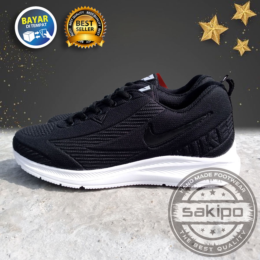 PROMO 8.8 !! SEPATU SEKOLAH HITAM SOL PUTIH RINGAN DIPAKAI TERBARU / SEPATU SEKOLAH HITAM BERTALI / SEPATU SNEAKERS HANGOUT KERJA SENAM OLAHRAGA AEROBIK / SAKIPO