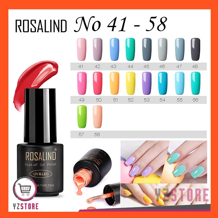 Kutek Gel Nail Polish UV LED Rosalind Solid Series 41-58 YZ92