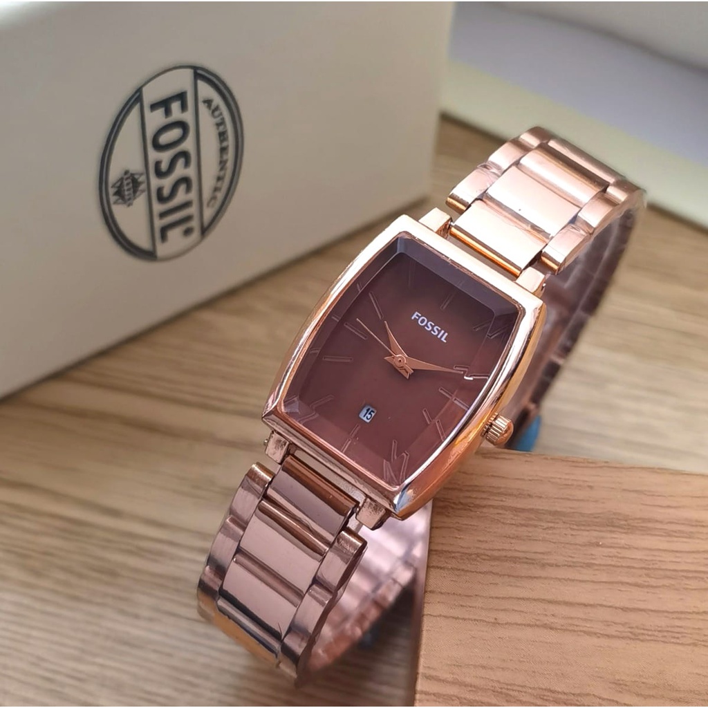 Grosiran Jam Tangan Wanita F2565YO Analog Strap Stainless Steel Tanggal Aktif Include Box Jam Tangan Exclusive (COD)