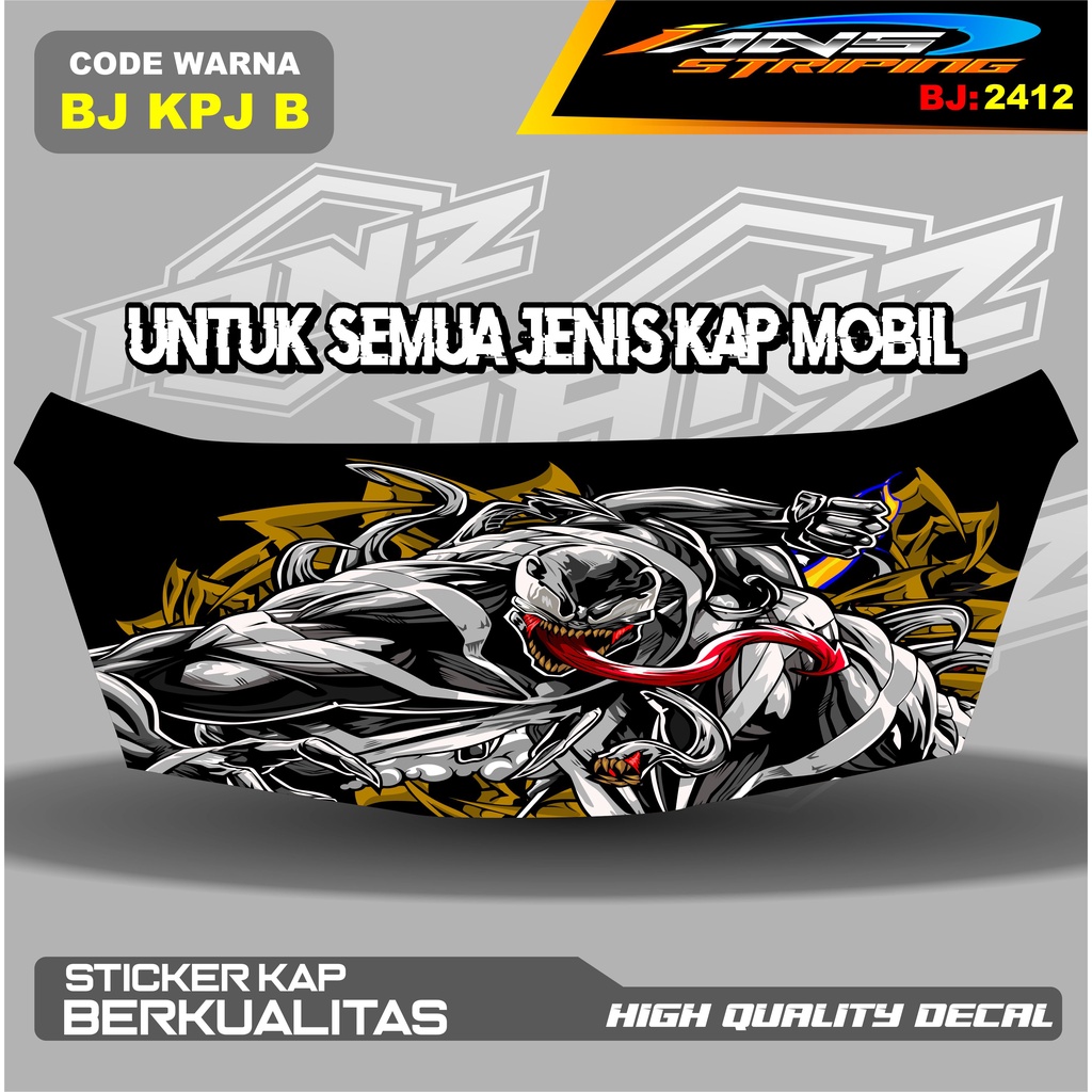 DECAL STIKER KAP MOBIL BRIO, AGYA, JAZZ, AVANZA, INOVA / DECAL STIKER CUP KAP MOBIL / STIKER KAP MESIN