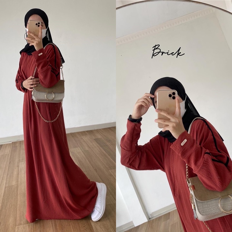 ABAYA GHANIA BAHAN PREMIUM CRINKLE AIRFLOW