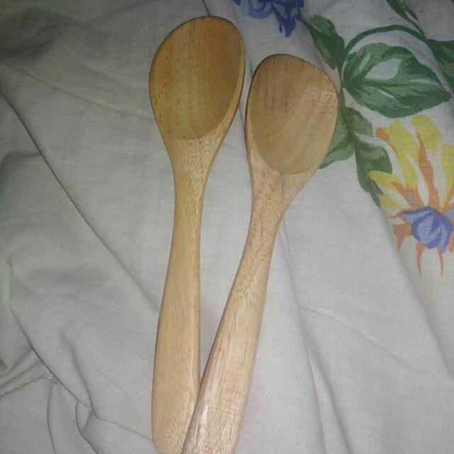 Sendok Kayu / Sendok Makan Unik, Bahan Kayu Lamtoro Dan Mahoni, Food Grade!