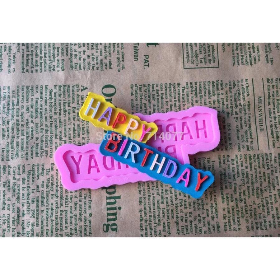 3D Silicon Mold Fondant Cake Decoration - Happy Birthday