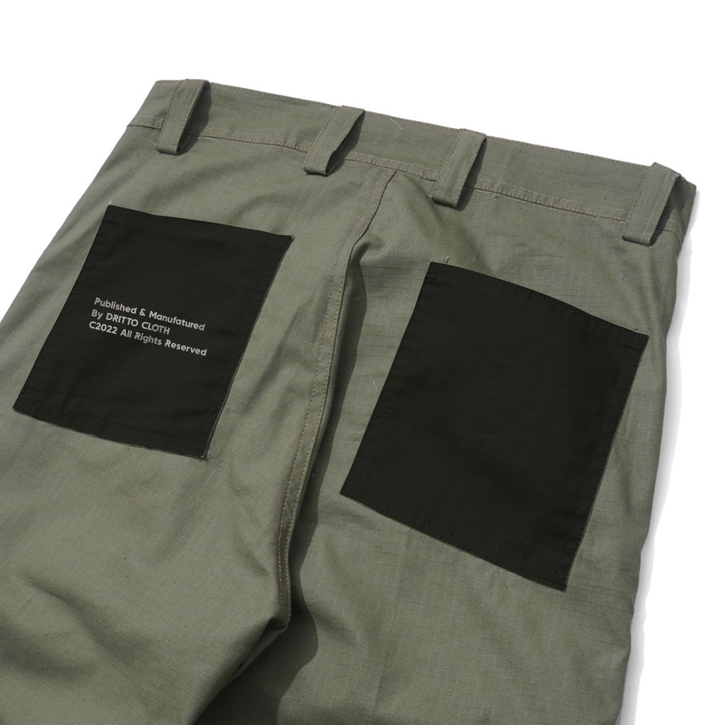 Dritto Long Pants Cargo - Celana Cargo Panjang &quot;CARGOISME&quot; - Army