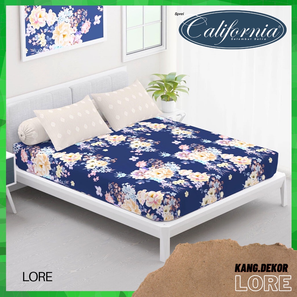 SPREI CALIFORNIA MOTIF LORE QUEEN KING SINGLE SIZE 160X200 180X200 120X200 SPREI NO 1 2 3 MURAH SEPR
