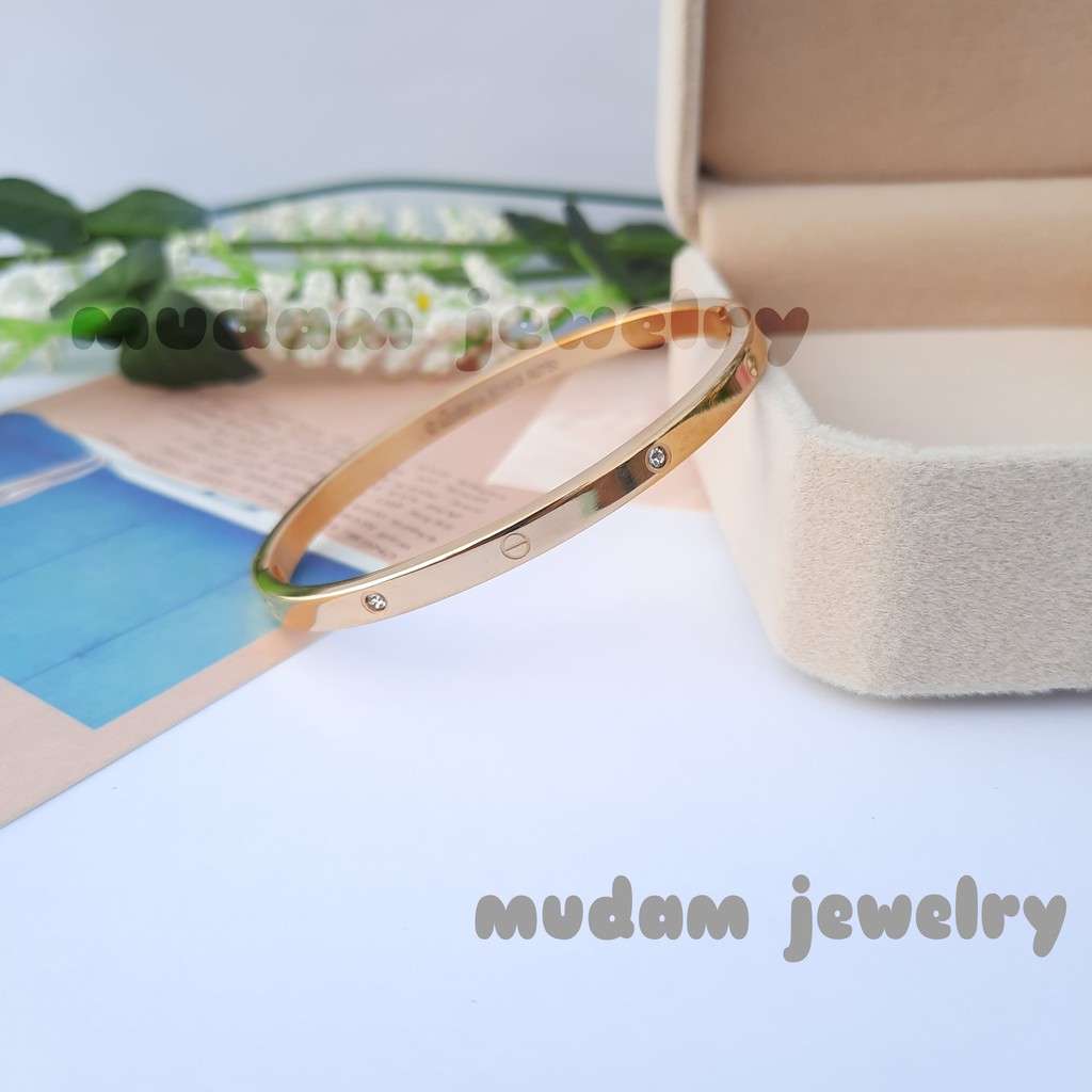 Gelang Bangle Titanium Untuk Anak-Anak Tersedia Warna Rose Gold, Gold dan Silver