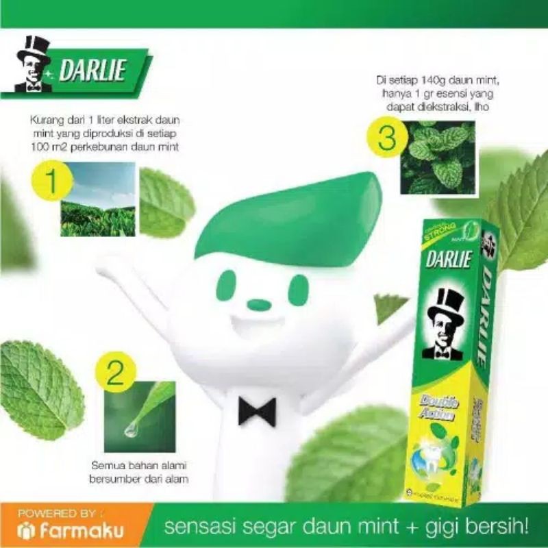 Darlie Double Action Mint Pasta Gigi 225gr / 120gr / 75gr / 50gr