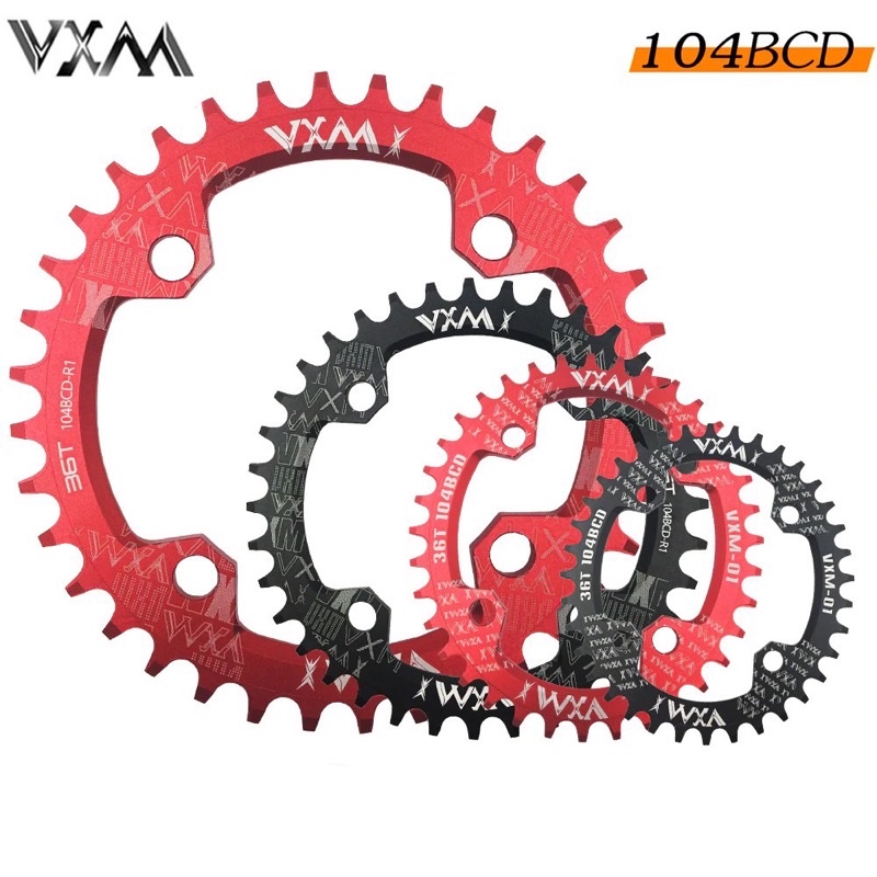 Chainring Sepeda VXM Round 104 BCD 38T Aliminium Alloy CNC 7075