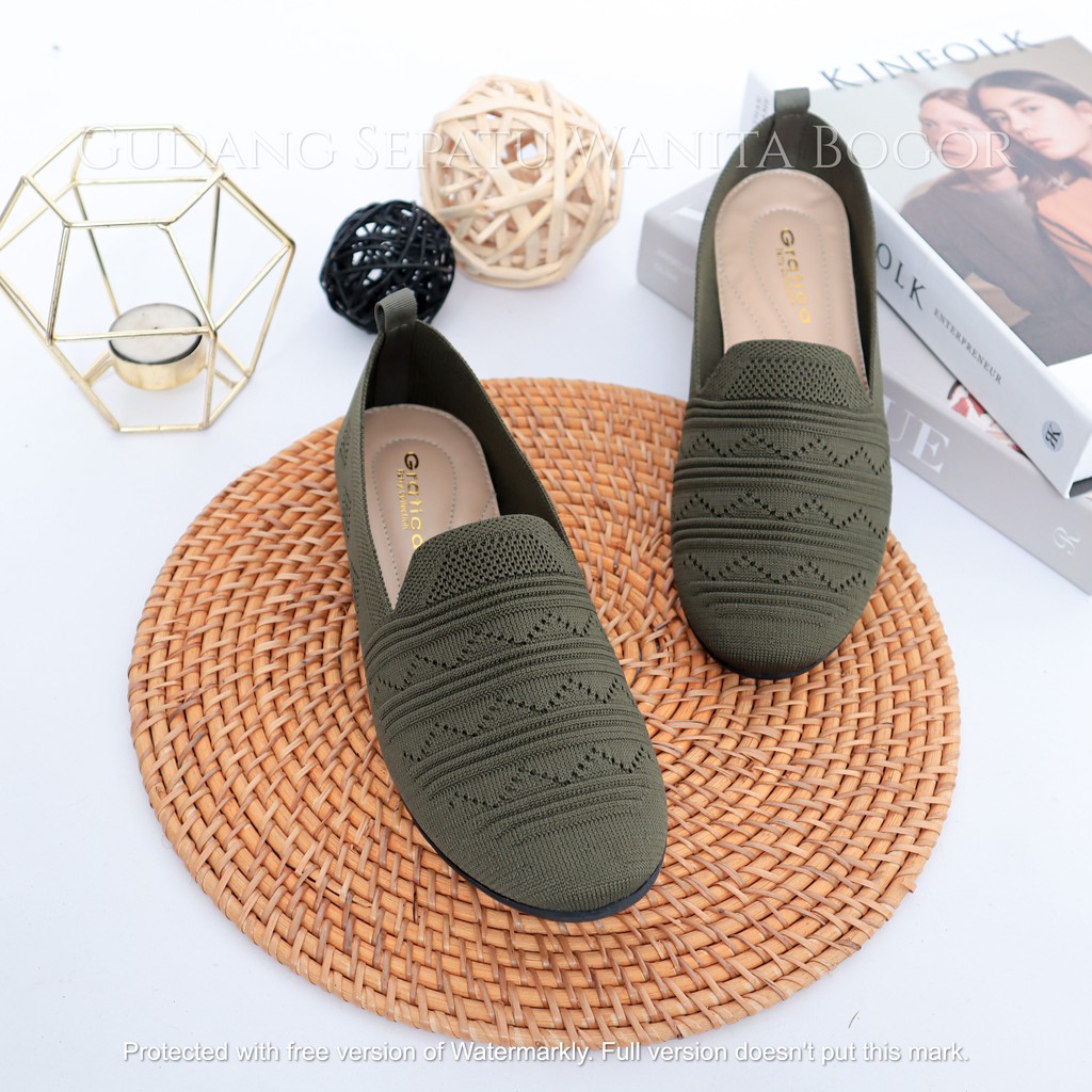 Gratica Sepatu Wanita Flat Shoes Rajut BG 01