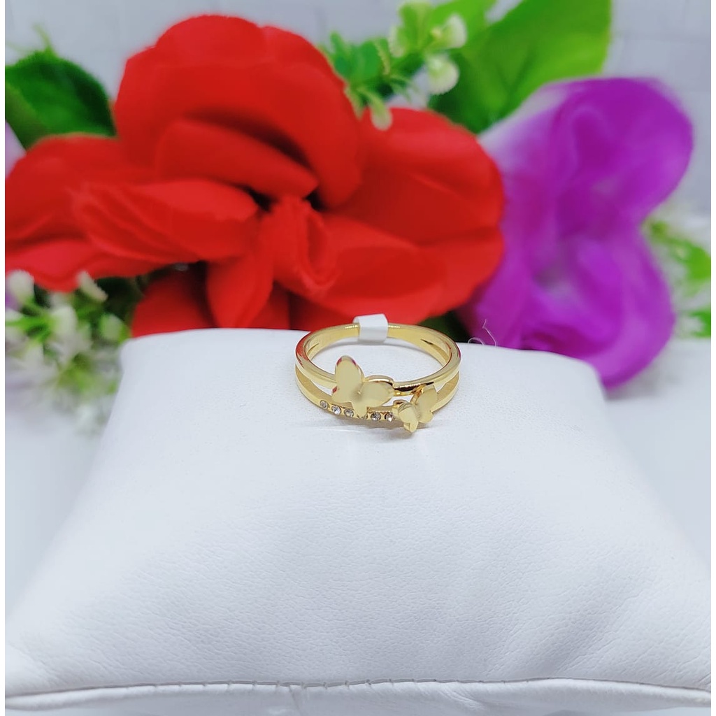 Titanium cincin kupu-kupu permata fashion jewellery 0242-0244