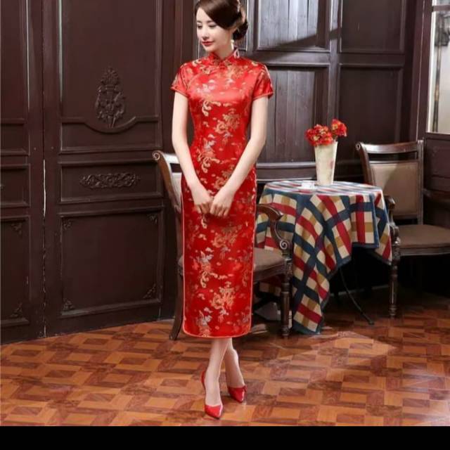 Qi Pao long dress dragon