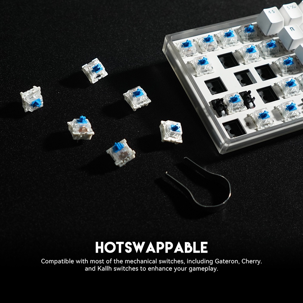 Keyboard Gaming Mechanical RGB Hotswap Fantech MAXFIT61 FROST MK857 FROST RGB Hotswapable Mechanical Gaming Keyboard