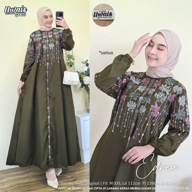 Uwais Edrea Maxy | Gamis Edrea Dress / Jumbo Edrea Dress Busui Ori By Uwais Hijab