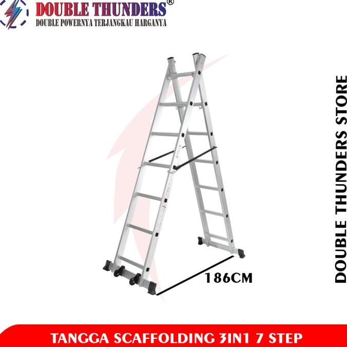 Dt Tangga Lipat Model H Tangga Scaffolding 3In1 7Step Lebar 1,8 Meter