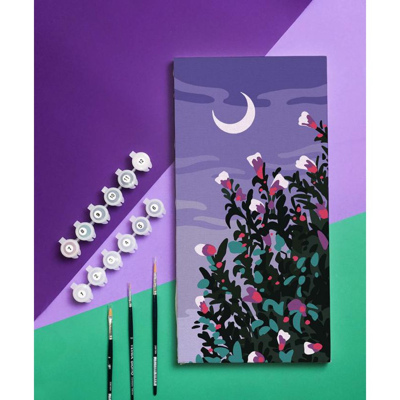 

PROMO DIY PAINT BY NUMBER KIT : LUKISAN PEMANDANGAN BUNGA (NIGHT FLOWER) - WITH EASEL PERALATAN