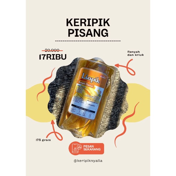 

Liapik Keripik Pisang Toples - 175 gram