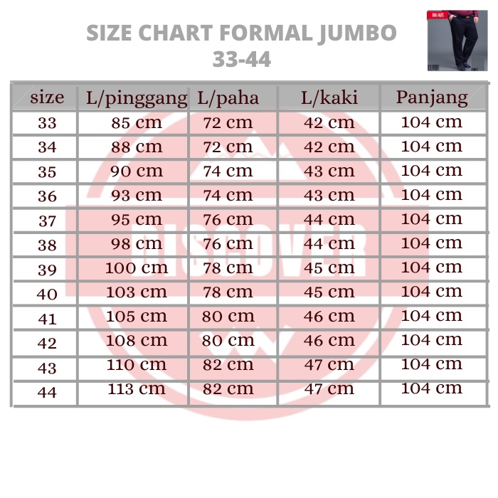 DICKER - Celana Bahan Formal Panjang Kerja Pria Jumbo Kain Twist Size 33-50