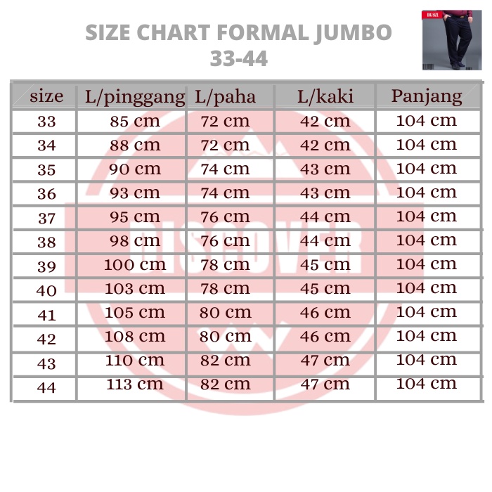 CELANA KERJA | KANTOR | PANJANG | FORMAL | BAHAN PRIA JUMBO BIG SIZE kantor, gudang, pabrik, kuliah